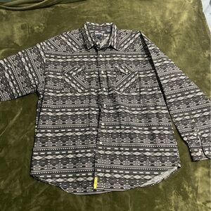 Panhandle Men's Black and Gray Patterned Shirt